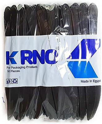 Black Disposable Knife - Pack of 50 Pieces