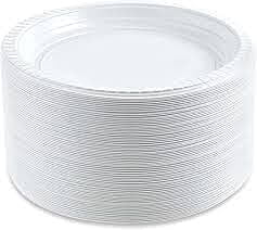 Large Round Plastic Plate 24 cm - 50 Plates