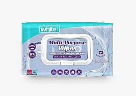 White Multipurpose Wet Wipes - 72 Wipes