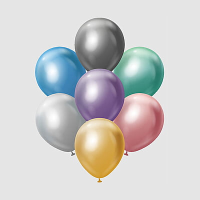 Glossy Colored Balloons - Pack of 100 Balloons