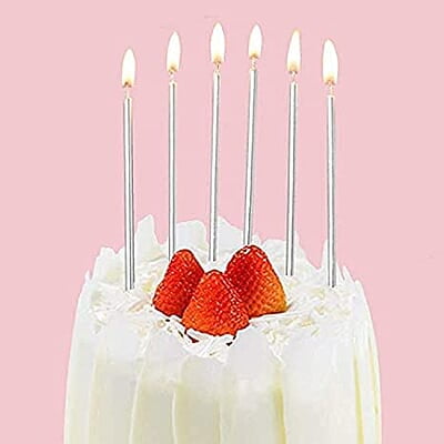 Pack of Silver Candles - 10 Candles