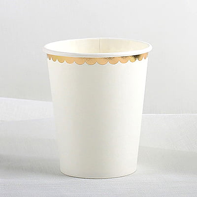 White*Gold Paper Cup - Pack of 10 Pieces