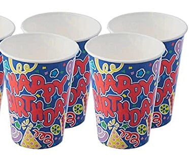 Blue Birthday Cups - Pack of 10 Pieces