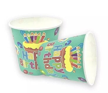 Green Birthday Cups - Pack of 10 Pieces
