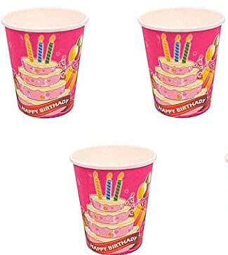 Pink Birthday Cups - Pack of 10 Pieces
