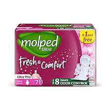 Molped Sanitary Pads - Ultra Thin Long - Night - 7 Pieces Pack